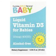 Заказать California Gold Nutrition Baby D3 Liquid 400 МЕ 10 мл 0,34 жидк. унции